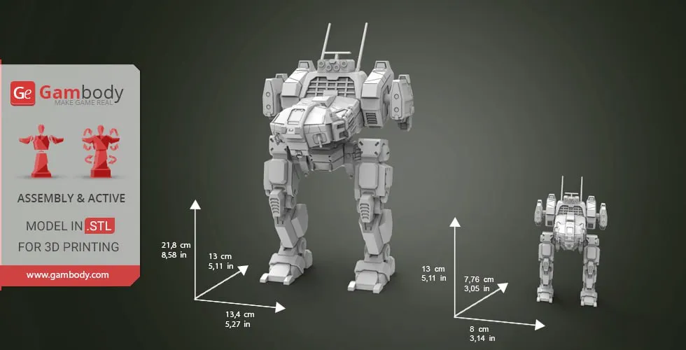 Jenner BattleMech STL model with armored body, antennae, and mechanical legs