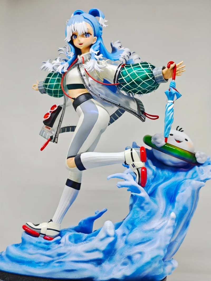 Kobo Kanaeru Hololive figure with umbrella and blue wave base