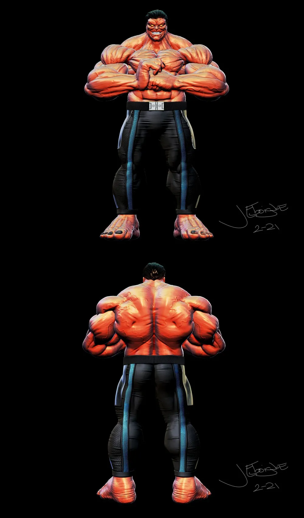 Hulk Smash Marvel character figure with crossed arms and detailed anatomy