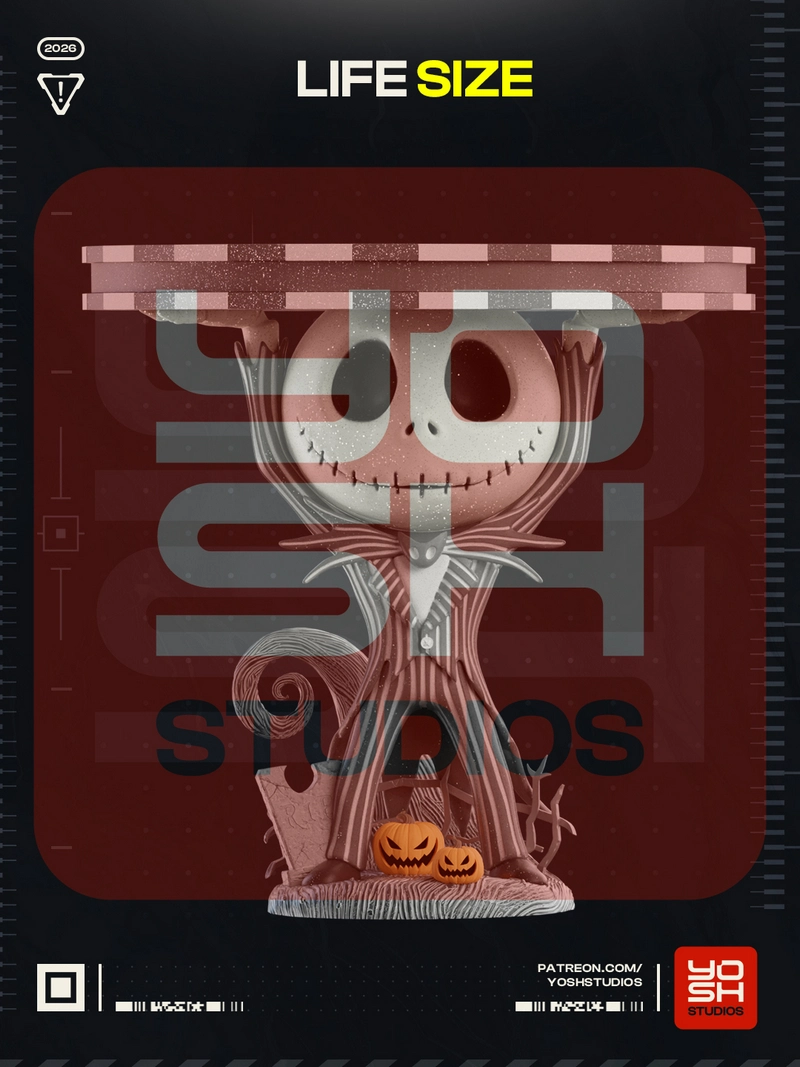Jack Skellington 3D display figure with pumpkins and a textured base