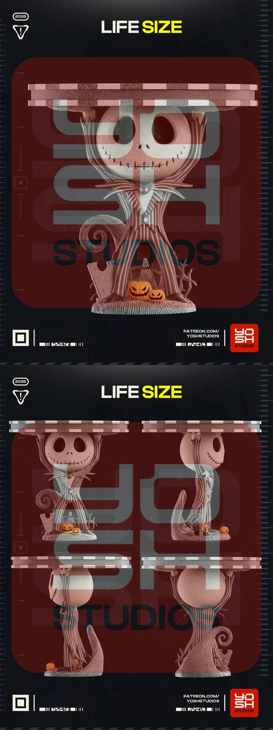Jack Skellington character table with pumpkins and a circular tabletop
