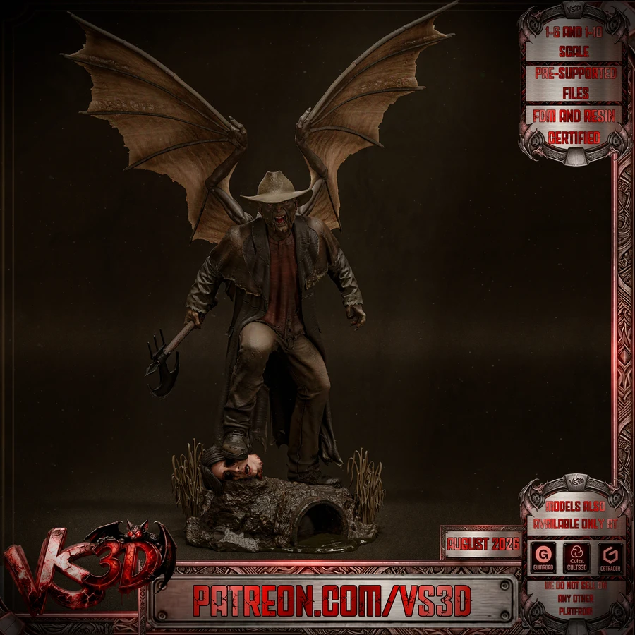 The Creeper winged character figurine with cowboy hat and hooked weapon