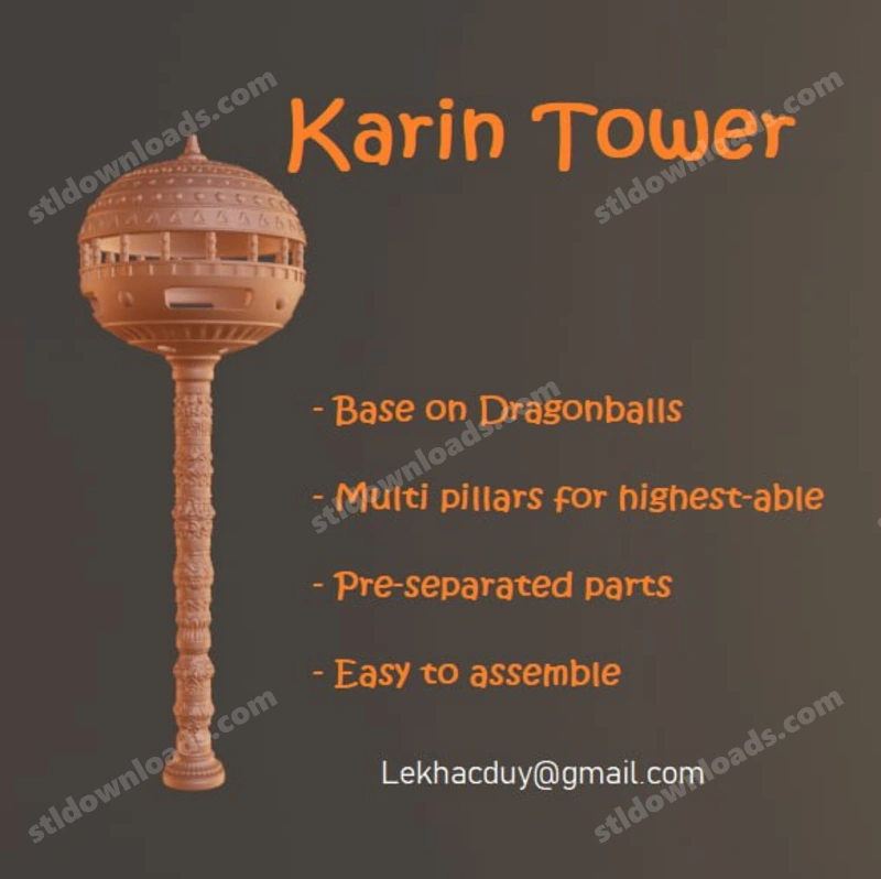 Karin Tower from Dragon Ball, a tall ornate tower with a spherical domed chamber