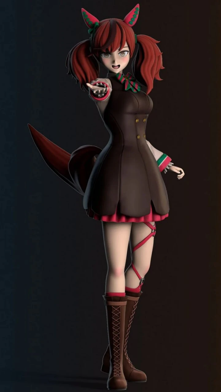 Nice Nature Uma Musume 3D character figure with red twin tails and horse ears
