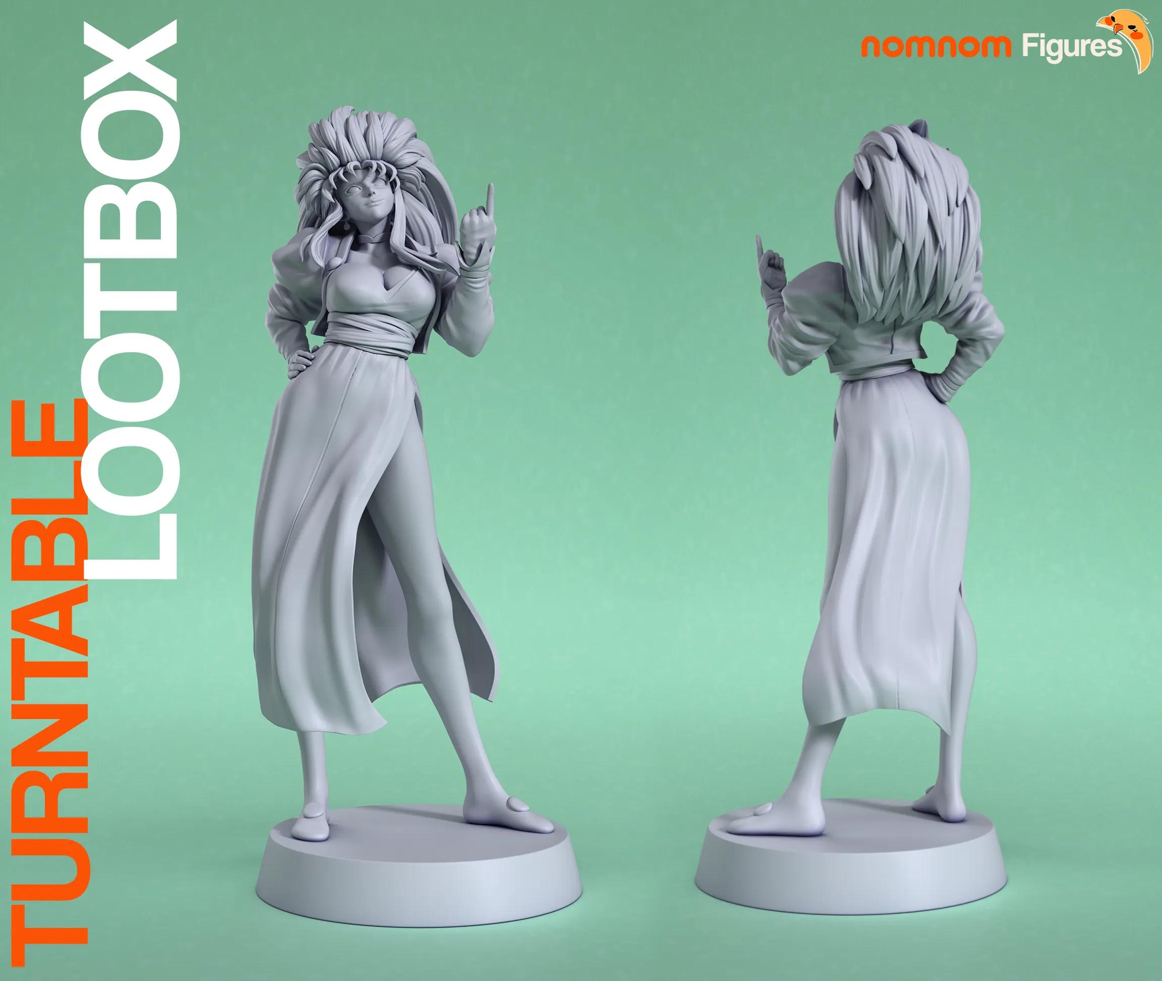 Ryoko Tenchi Muyo! character figure in a dress on a round base