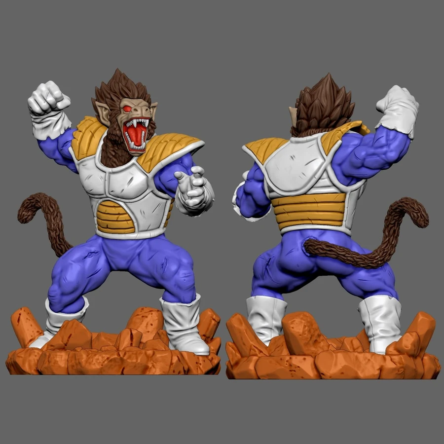Great Ape Vegeta Dragon Ball figure in Saiyan armor with a tail and rocky base