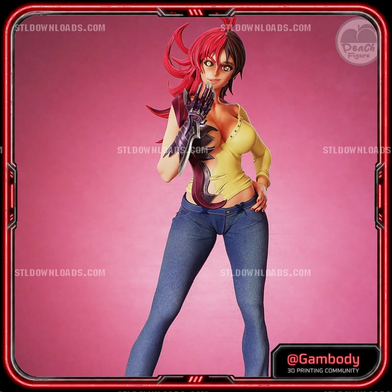 Masane Amaha Witchblade figure with red-black hair and bladed gauntlet