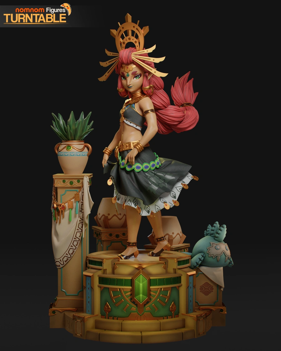 Riju from The Legend of Zelda: Breath of the Wild on an ornate display pedestal