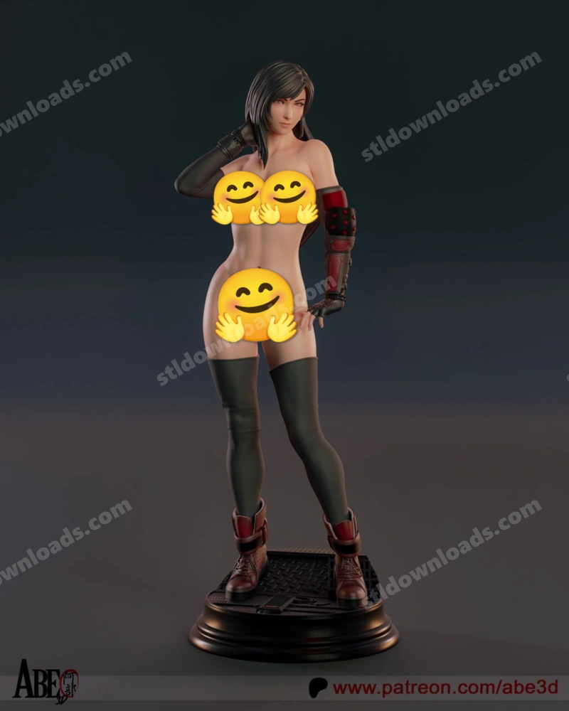 Tifa Lockhart Final Fantasy VII character figure on a round display base