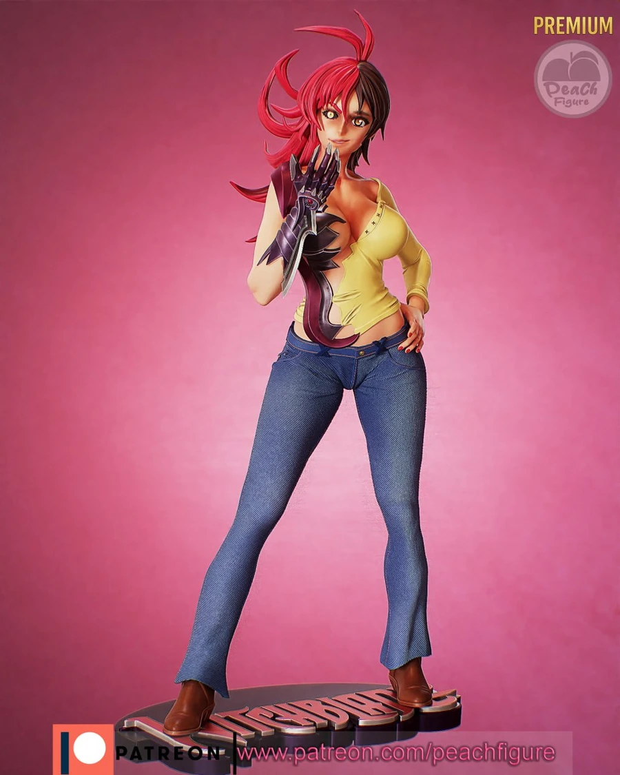 Masane Amaha Witchblade figure with red hair and a bladed gauntlet