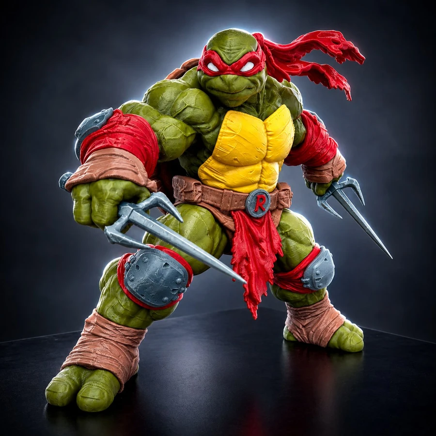 Raphael Teenage Mutant Ninja Turtles figure with twin sai and red mask